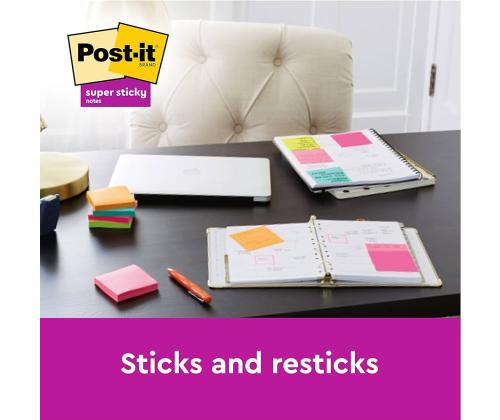 Märkmepaber 76x76mm POST-IT 654SS Carnival 12x90 lehte