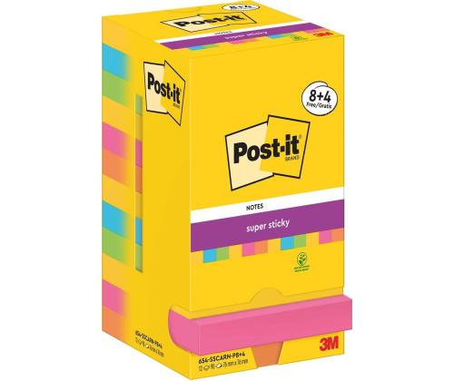 Märkmepaber 76x76mm POST-IT 654SS Carnival 12x90 lehte
