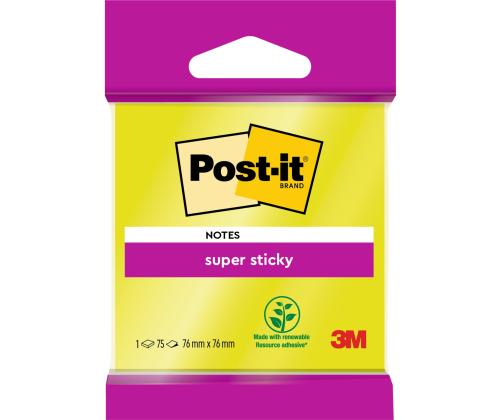 Märkmepaber 76x76mm POST-IT Super Sticky 654 assortii 75 lehte