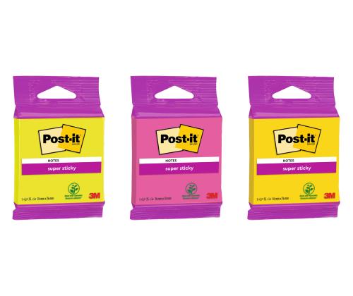Märkmepaber 76x76mm POST-IT Super Sticky 654 assortii 75 lehte