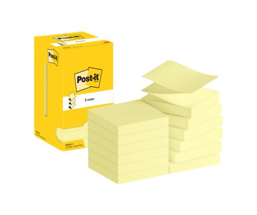 Märkmepaber 76x76mm POST-IT Z-notes R330 kollane 12x100 lehte