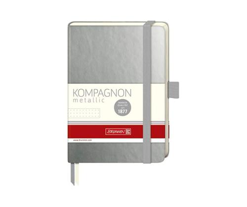 Märkmik A6 Kompagnon Metallic täpisisu kummikinnitus 96 lehte hõbedane