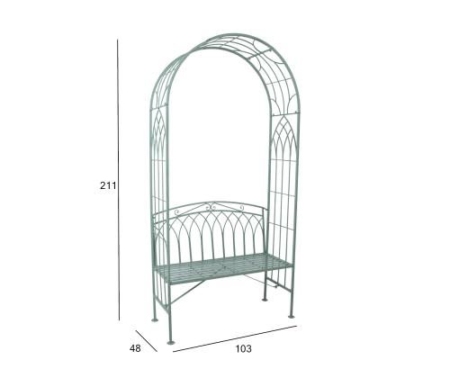 Pink MINT kaarega, antiikroheline, 103x48xH211cm, sepistatud metall