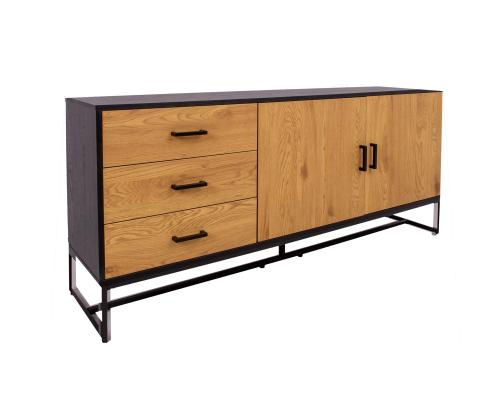 Kummut AMSTERDAM 160x40xH75cm, tamm/must