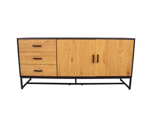 Kummut AMSTERDAM 160x40xH75cm, tamm/must