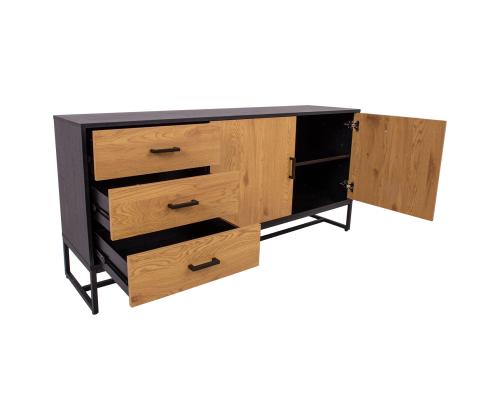 Kummut AMSTERDAM 160x40xH75cm, tamm/must