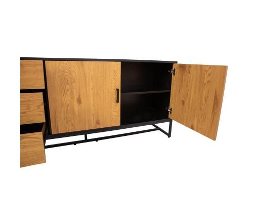 Kummut AMSTERDAM 160x40xH75cm, tamm/must