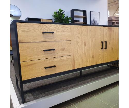 Kummut AMSTERDAM 160x40xH75cm, tamm/must