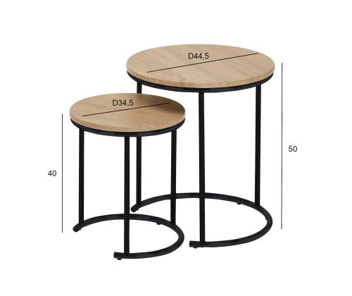 Abilaud ELTO D44,5xH50cm, D34,5xH40cm, laminaatplaat, terasjalad