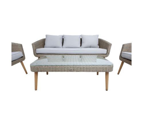 Aiamööblikomplekt NORWAY laud, diivan ja 2 tooli