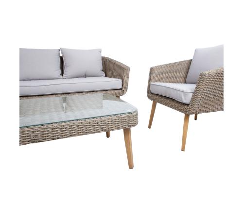 Aiamööblikomplekt NORWAY laud, diivan ja 2 tooli