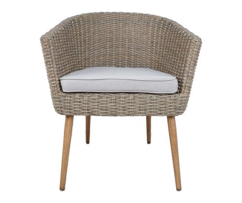 Tool NORWAY beež 61x62xH76cm, alumiiniumraam, kunstrotang