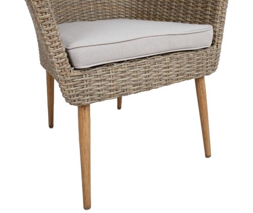 Tool NORWAY beež 61x62xH76cm, alumiiniumraam, kunstrotang