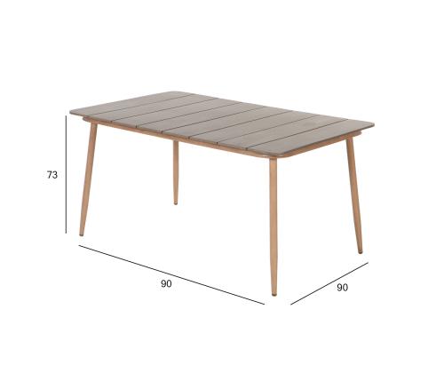 Laud NORWAY 147x90xH73cm, beež, alumiinium