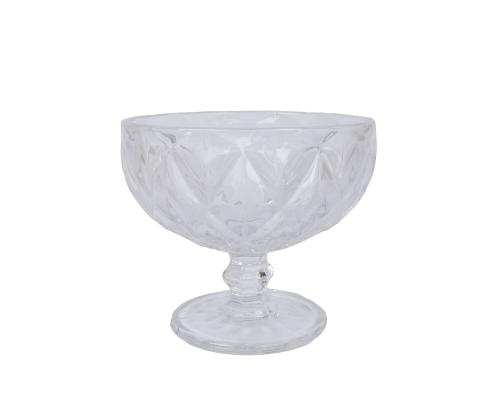 Magustoidupokaal jalaga CORAL, läbipaistev