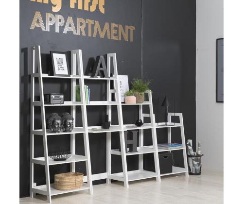 Riiul WALLY 63x40xH180cm, valge, lakitud