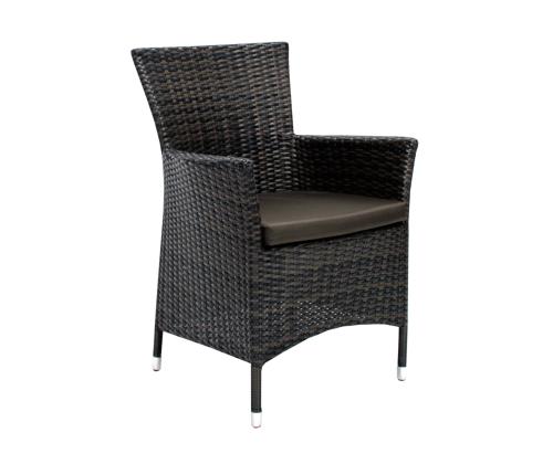 Aiamööbli komplekt WICKER laud ja 4 tooli, tumepruun