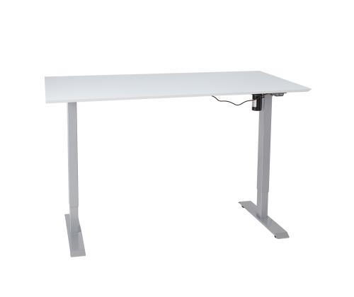 Töölaud ERGO 1-mootoriga 160x80xH71-121cm, hallikasvalge, melamiinplaat