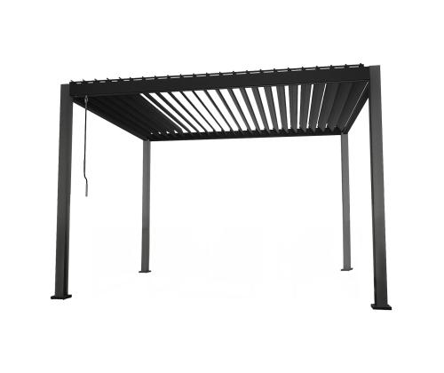 Varikatus MIRADOR 3x3xH2,5m textilene seintega, tumehall