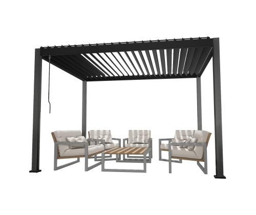 Varikatus MIRADOR 3x3xH2,5m kardinatega, tumehall