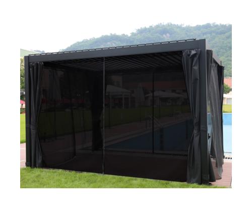 Varikatus MIRADOR 3x4xH2,5m textilene seintega, tumehall