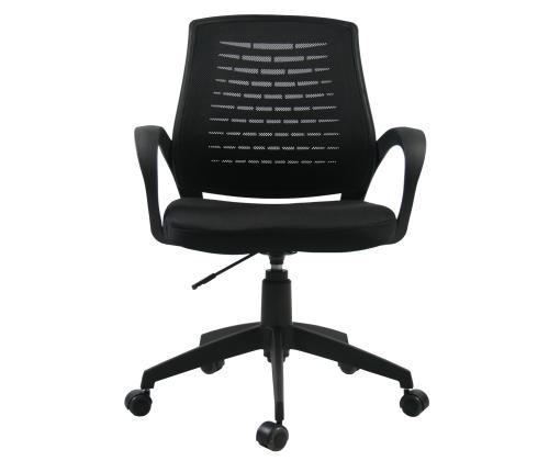 Töötool BRESCIA, 61,5x57xH91-102cm, must, polüesterkangas, plastik