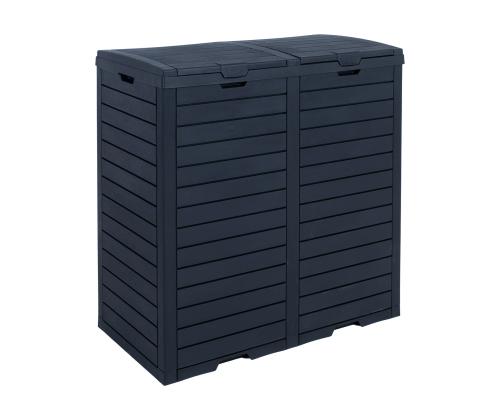 Prügikast GALA 78x41xH86cm/230L, must plastik