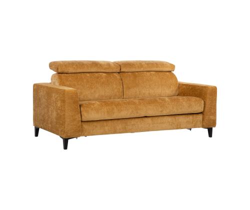 Diivanvoodi FRODE vedrumadratsiga 204x100xH90/108cm, kollane