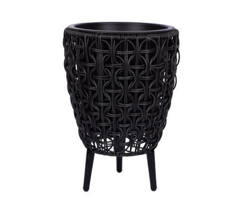 Lillepott WICKER 28x28xH42cm, must