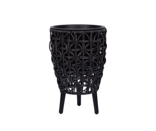 Lillepott WICKER 21x21xH32cm, must