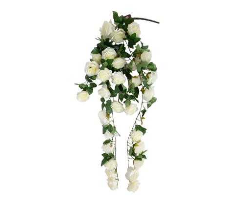 Kunstlill FLOWERLY rippuv oks H120cm, valge roos
