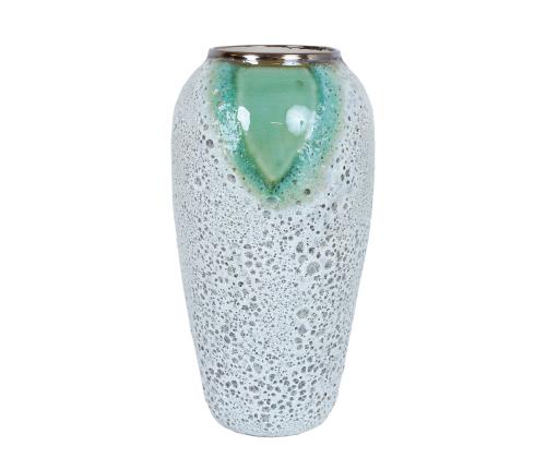 Vaas TITAN STONE D17xH34cm, roheline/valge tekstuur, keraamika