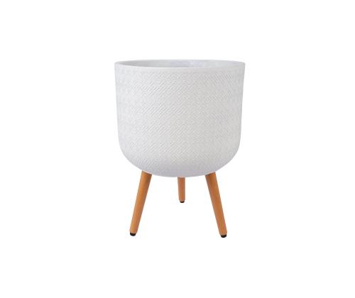 Lillepott SKY SELENA D37xH52.3cm, valge, puidust jalgadega