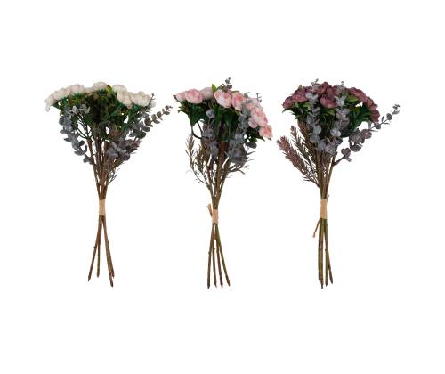 Kunstlill FLOWERLY H26cm 4tk roosid kimbus, mix