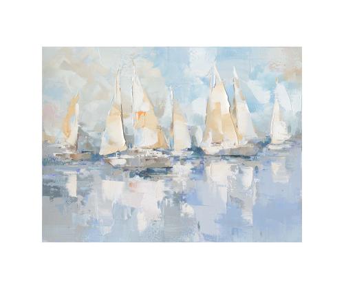 Õlimaal 120x90cm, purjekad merel