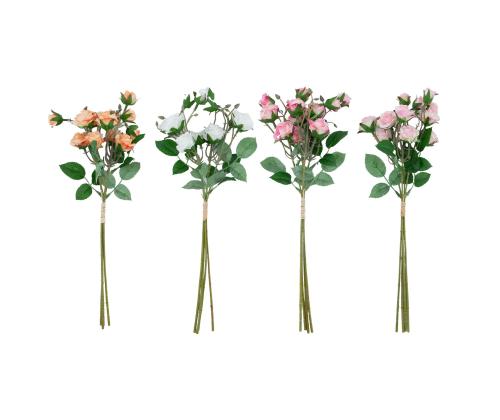 Kunstlill FLOWERLY 4tk põõsasroosid kimbus, mix