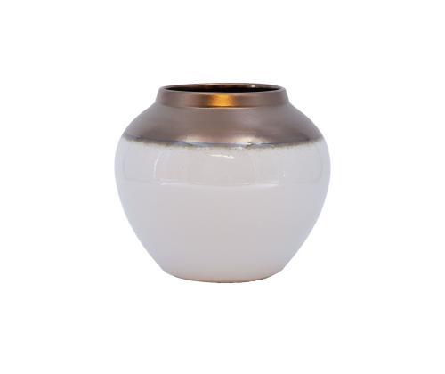 Vaas TITAN STONE D20xH18cm, valge/kuld
