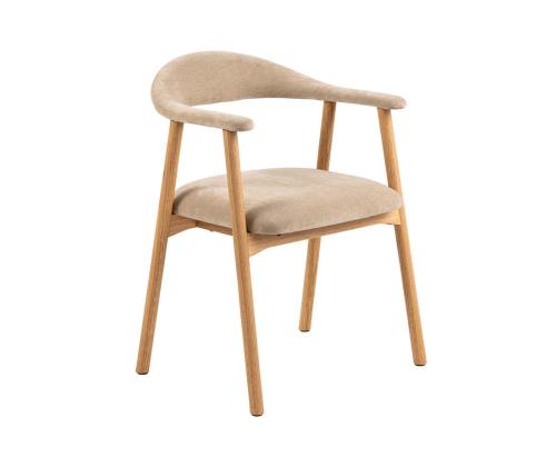 Tool ADDI käetugedega, beež, 56x54xH75,5cm, kangas, õlitatud raam