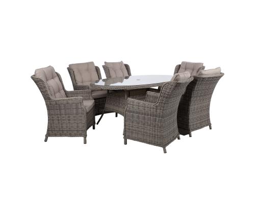 Aiamööblikomplekt TRENTO laud ja 6 tooli