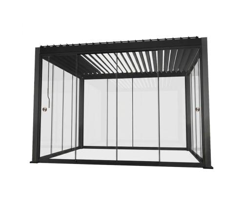 Varikatus MIRADOR-111 3x4m klaasist lükandseintega, tumehall