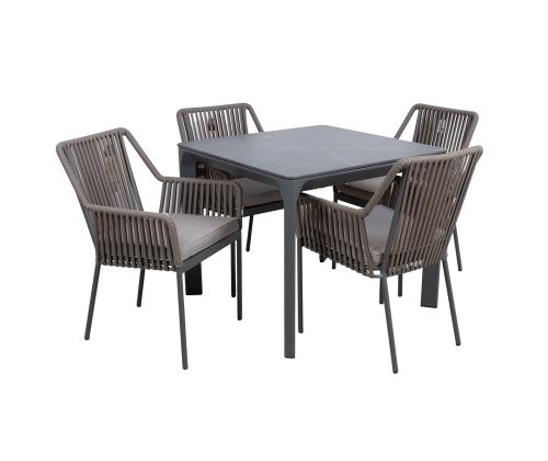 Aiamööblikomplekt CARVES laud ja 4 tooli 21180