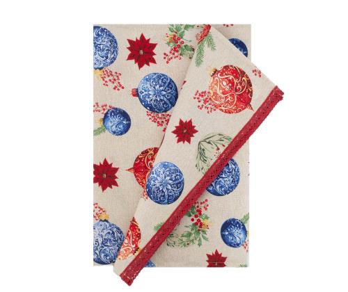 Linik CHRISTMAS NEW 43x116cm, jõuluehted, 50% puuvill, 50% polüester, kangas 576