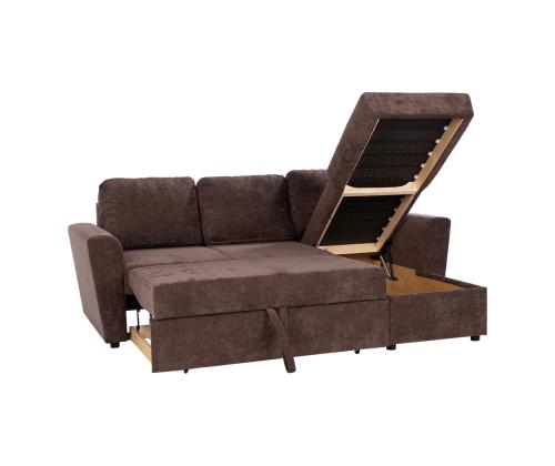 Nurgadiivanvoodi INGA 217x92/160xH92cm, pruun