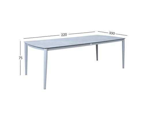 Laud SILVA 220x100xH75 cm, hallikasbeež