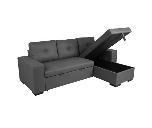 Nurgadiivanvoodi CARITA 240x90/160xH94cm, tumehall