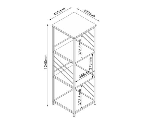 Riiul DIMITRA 40x40x124cm, hall