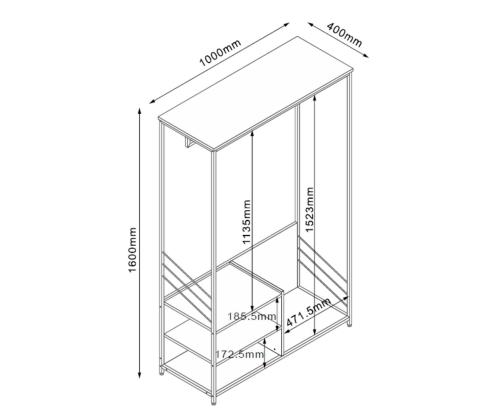 Esikuriiul DIMITRA 100x40x160cm, beež