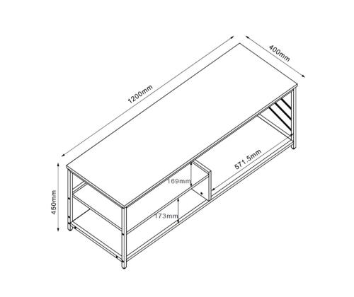 TV laud DIMITRA 120 x40x45cm, hall