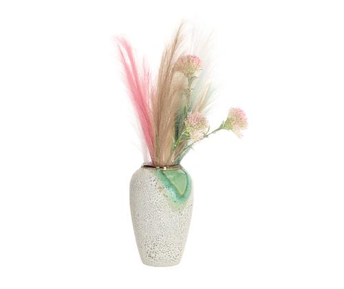 Vaas TITAN STONE D17xH29cm, roheline/valge tekstuur, keraamika