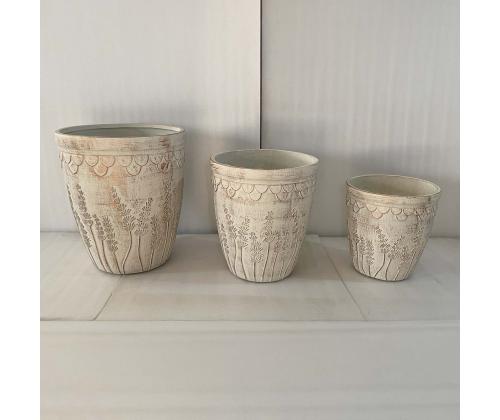 Lillepott SUNNY LAVENDEL D44xH50cm, kreem